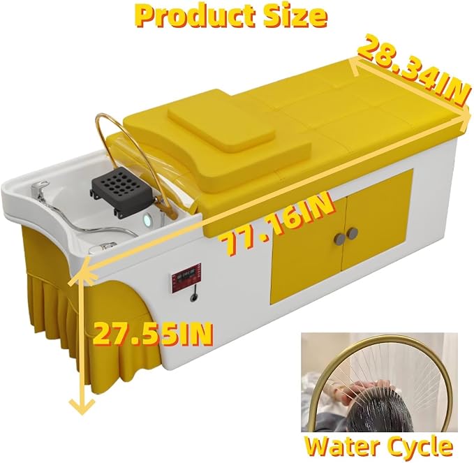 Pet Grooming Table, Head SPA Shampoo Bed, Storage Cabinet with Chair