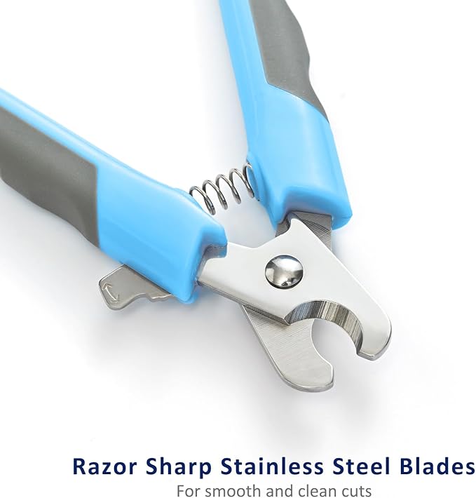WePet Pet Nail Clippers U07.3, Professional Claw Trimmer, Scissor for Cats, Dogs, Puppies, Kittens, Hamsters, Rabbits and Small Animals, Sharp, Safe, M, Grey/Blue