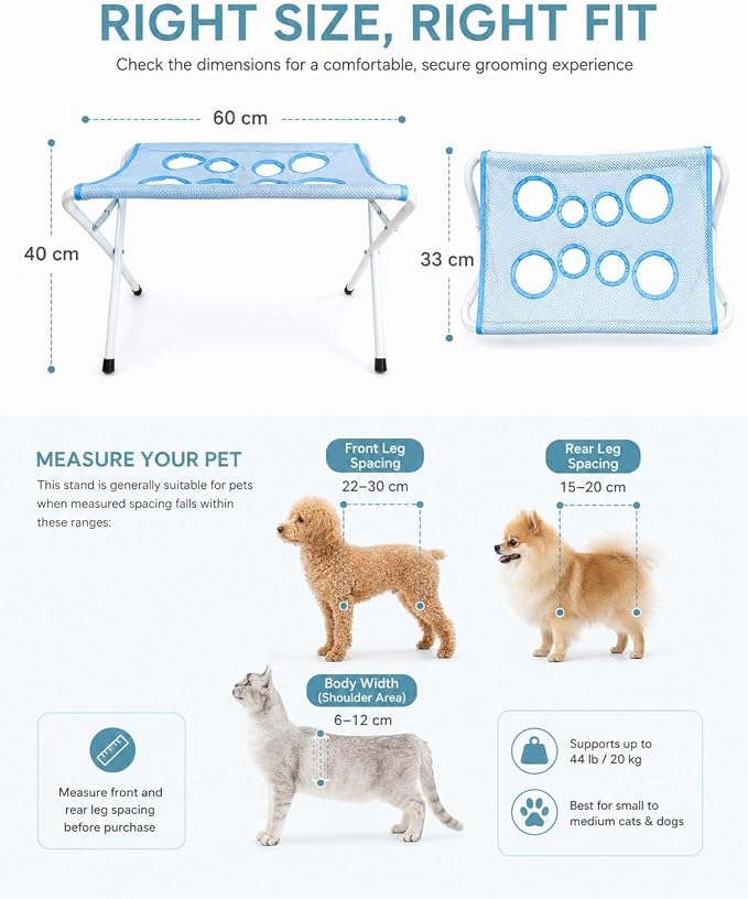 Pet Grooming Hammock with Stand Iron Tube Frame Mesh (Gray) | Bath Support Rectangular Wash Station, Gray