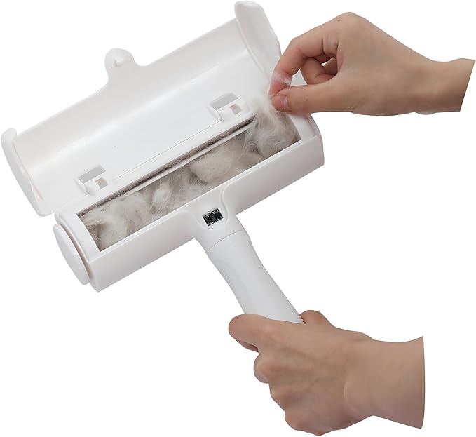 Pet Hair Remover Original Size Reusable Lint Roller for Cat & Dog Hair on Furniture, Couch, Carpet, Car, Rugs & Bedding Portable, Eco-Friendly White Classic