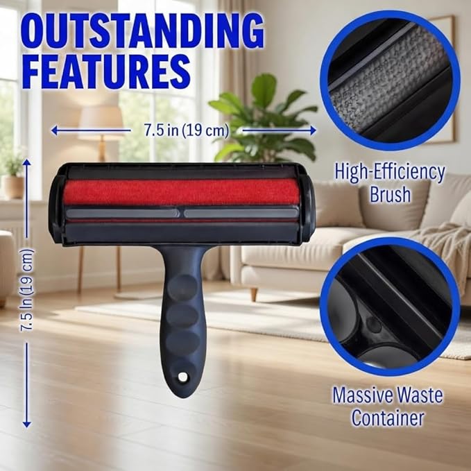 Reusable Pet Hair Remover Roller - Lint Brush for Dog & Cat Hair, Furniture, Couch, Carpet, Bedding, Car Seats - Eco-Friendly, Self-Cleaning, No Refills Needed