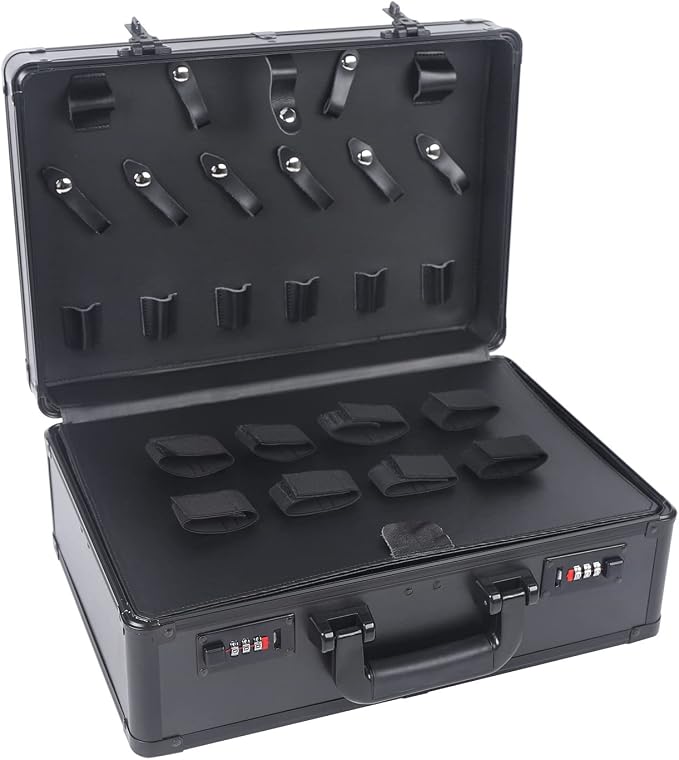 Barber Beauty Salon Tool Kits Storage Travel Carry Case,Hairdresser Salon Trimmer Holder Organizer Box with Lock,Barber Carrying Case for Hair Stylist Pet Groomer (Black)