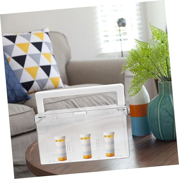 Portable First Aid Box Organizer with Handle PET Storage Case | Lightweight Multi Function Design, Travel and Camping Use, Body, Empty Kit Organizer