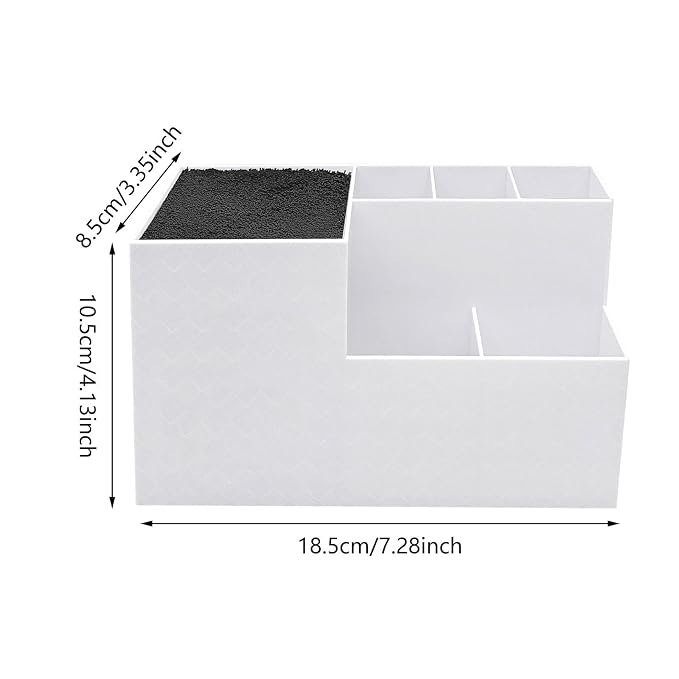 Haircut Tool Holder Hairdressing Tool Storage Box Salon Shear Organizer Hair Stylist Holder with Thickened Hygienic Sponge And Non Slip Base Suitable, white