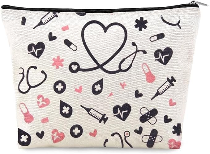 Small Home Medical Bag Pouch Nurse Pocket Protector Pouch Pharmacist Doctor Bag Accessories for Women Family Emergency Medical Kit Nursing Student Essential Supplies for Clinicals Canvas First Aid Bag
