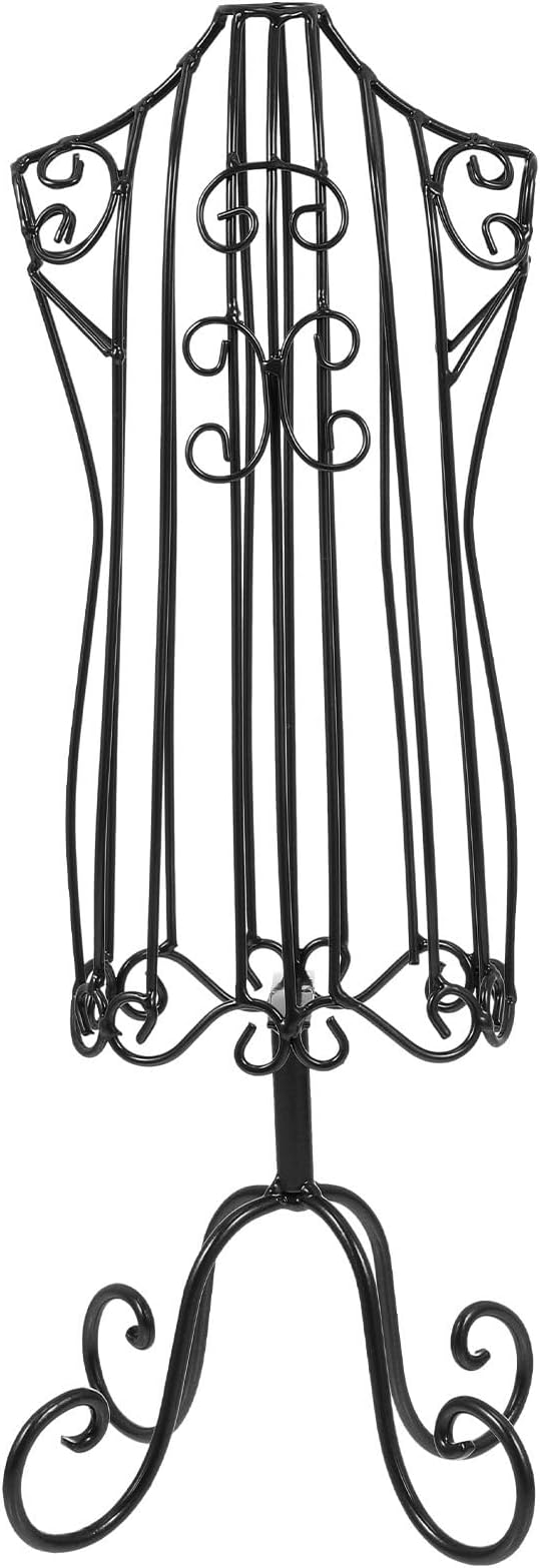 Sosoport Iron Pet Clothing Display Stand for Puppy and Cat Coats, Lightweight and Easy to Carry Black Iron Mannequin Rack for Home Adornment and Pet Clothes Organization