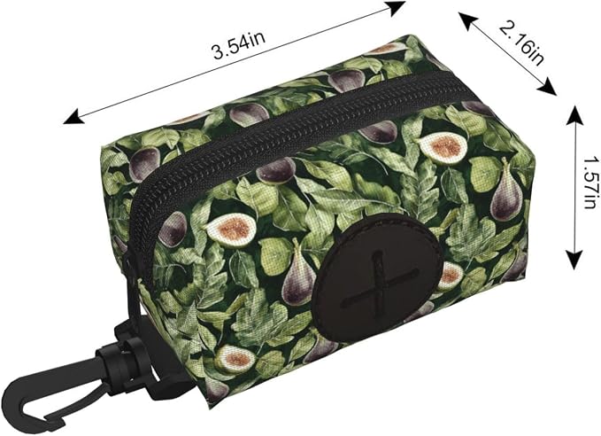Fig Fruit Pet Waste Bag Dispenser 0.2L | Portable Dog Poop Holder Waste Bag With Zipper Park Doggy Walking Accessory