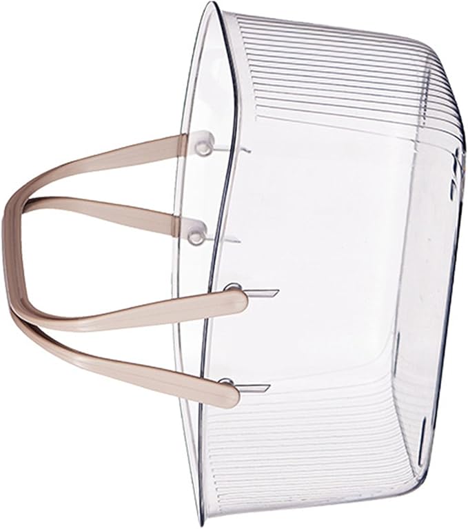 SUNGOOYUE Shower Caddy Basket with Handle, Clear PET Portable Shower Basket, Large Capacity Bathroom Organizer, 12.2 X 8.66 X 5.91 in for Dorm Bathroom Gym Travel