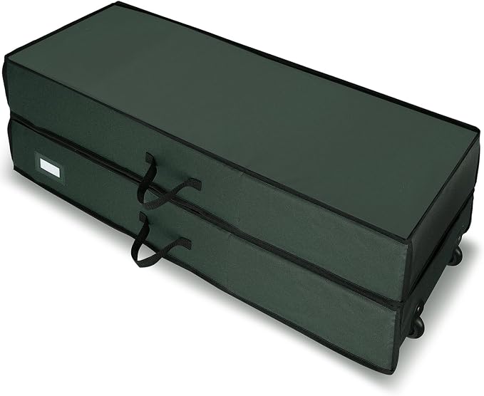 Hearth & Harbor Holiday Storage with Extra 2 PC of Christmas Storage Bins and Ribbon Storage Organizer - Fade Resistant Wrapping Paper Storage Containers with Wheels Fits Up to 30 Rolls of 40" Length