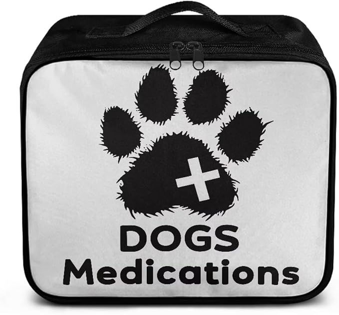 Rnyleeg Paw Prints First Aid Kit for Dog Empty First Aid Bag for Veterinary Medical Kit for Home Car Portable Travel Medical Supplies Bag