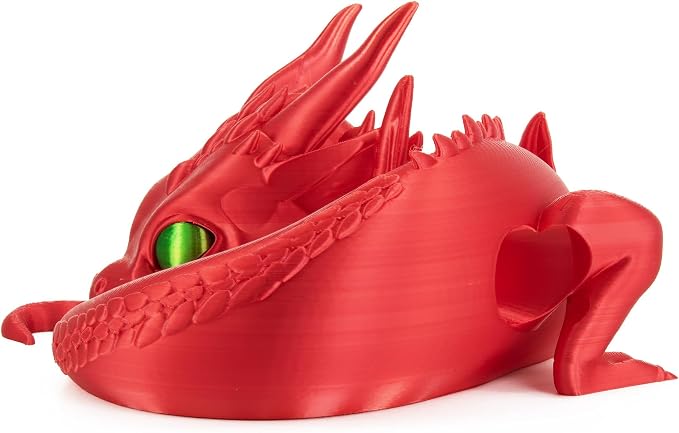 Dragon Stand for Echo Dot 4th/5th Gen, 3D Printed Dragon Amazon Echo Desktop Speakers, Holder for Echo Dot 5th Gen Echo Dot 4th Gen, Made in USA (Red)