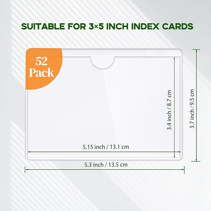 104 Pack Label Pockets for Storage Bins, 3x5 Sticky Index Card Holder