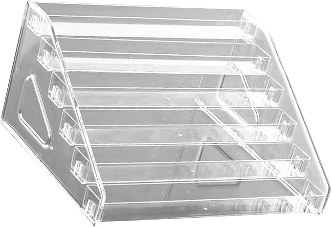 Clear Closure Card Stand Desktop Organizers Portable Document Display Rack for Workplace Study Room PET Card Shelf