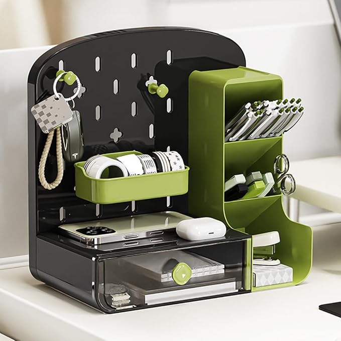 Portable Drawer Makeup Pen Organizers with Pegboard Designs PET Construction