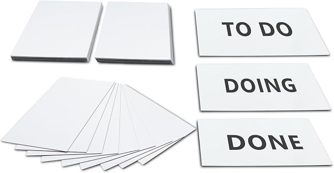 Magnetic Dry Erase Labels 5x3 28-Pack with 3 Kanban Included - Highly Durable and All-Purpose Labels for Office, Classroom, Organizers, Home. Whiteboard Blank Magnet Stickers Name Tags
