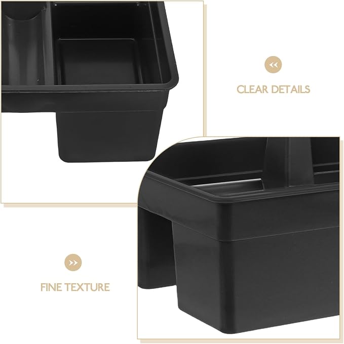DOITOOL Plastic Tool Box Organizer with Handle, 3 Compartments Cleaning Supply Caddy for Household and Environments, Space Efficient and Versatile Storage Basket