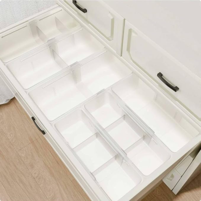 Drawer Organizer Removable Partition Tray Expandable Storage Adjustable Drawer Divider PP Material Suitable for Home Study Closet