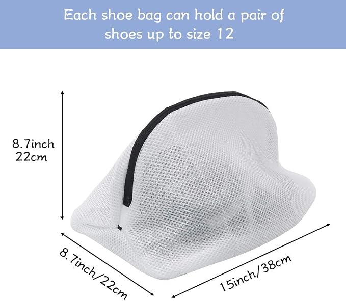 Tenn Well 3Pcs Mesh Laundry Bags For Shoes Sneakers Fits Size 12 | Mesh bags for trainers, tennis shoes, slippers, washing machine safe