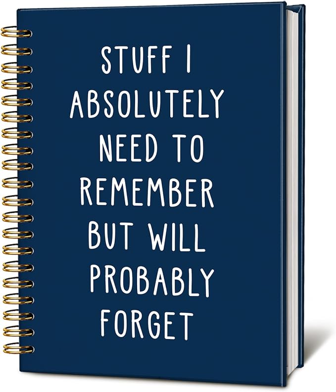 LIANGW Funny Navy Blue Notebooks for Work, Coworker Office Gifts for Women | Funny Work Gifts for Coworkers & Boss, Fun Spiral Notebooks Journals for Writing, Funny Office Supplies 5.5x8.3 Inch