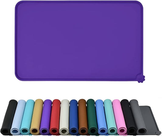 Reopet Waterproof Pet Feeding Mat, Non-Slip Silicone Placemats for Dog Cat Food and Water Bowl, High Raised Edges to Prevent Spills and Protect Floors