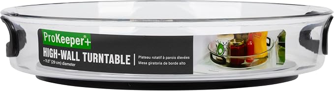 Progressive ProKeeper+ Pantry & Refrigerator Storage Containers – Modular Bins and Organizers (High-Wall Turntable, 11.8"L x 11.8"W x 2.5"H)