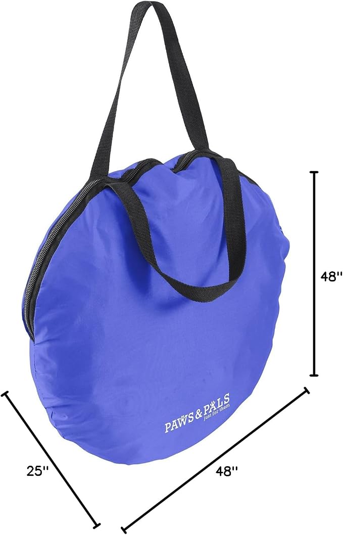 Paws & Pals Dog Playpen, Lightweight Portable Play Tent House for Indoor Outdoor Pet Exercise, Collapsible Pop Up Pen Fence with Removable Top & Travel Bag, Small-Med Dogs Cat Rabbit or Puppy