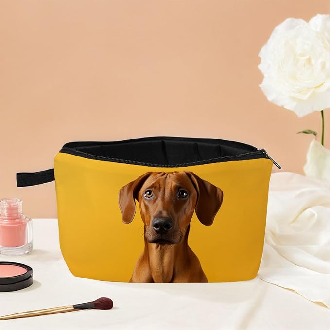 Rhodesian Ridgeback Dog Makeup Bag for Women Travel Cosmetic Organizer Bag Teacher Appreciation Gifts Small Zipper Toiletry Bag