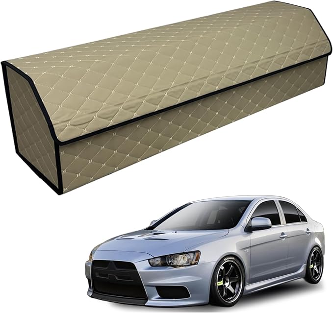 Car Trunk Organizer for For Mitsubishi Lancer Evolution - Custom Fit,Outdoor Trunk Organizer with Leather,Hook and Loop Fastener,4-Layer Cover,For Mitsubishi Lancer Evolution 2008-2017