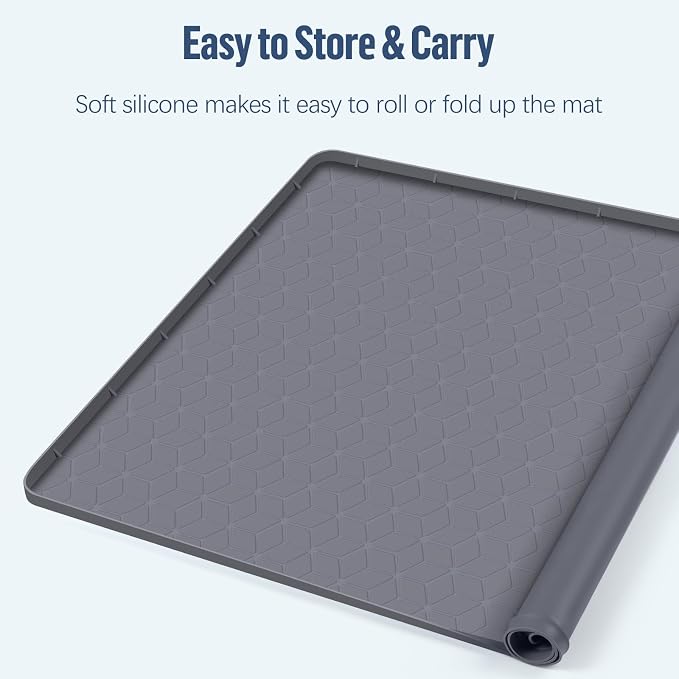 Pee Pad Holder for Dogs 34''x22'' Silicone Puppy Pee Pad Tray, Dark Gray | Extra Large Dog Potty Tray Leak-Proof, High Edge, No Spill Training Pads for Floor Protection, No Pee Pads
