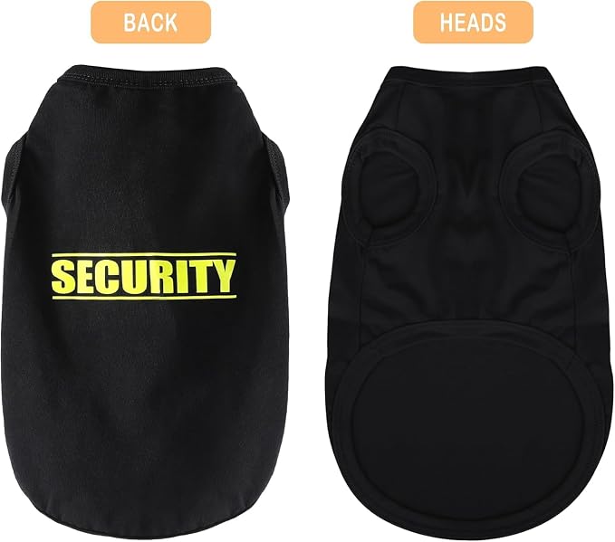 Discover Cozy Cotton Canine Wear: Soft, Lightweight, and Breathable Dog Shirt Vest with Eye-Catching Graphics(Security), Keeping Your Furry Friend Warm and Comfy! Grey L