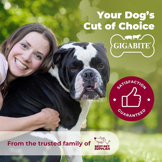Best Pet Supplies GigaBite Half Cut Pig Ears for Dogs - 40 Count | Single Ingredient, All Natural, Supports Dental Health, Perfect for Training, Slow Roasted Chews
