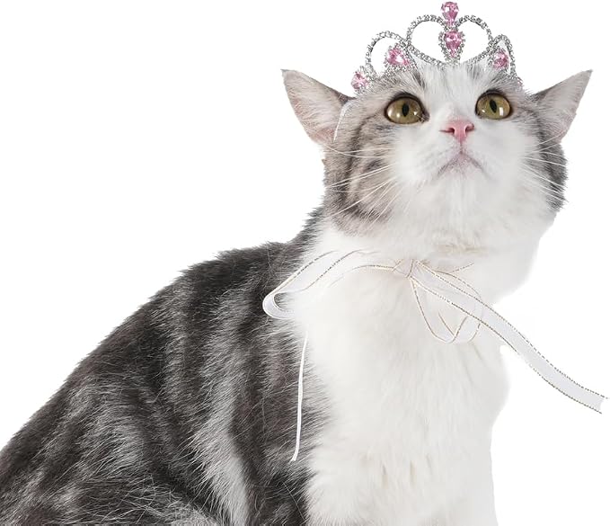Lovelyshop Princess Pet Tiara Crown for Cats & Dogs, S, Pink