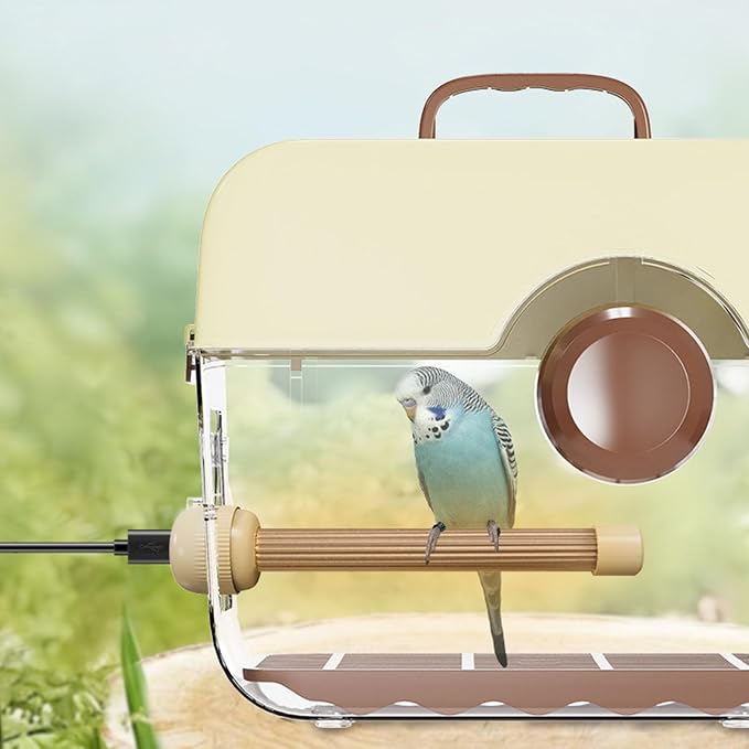 Thermostat Heated Perch Stand for Pet Bird Cage Featuring Consistent Heat and Simple Maintenance Design Heating Device Thermostat Bird Perch