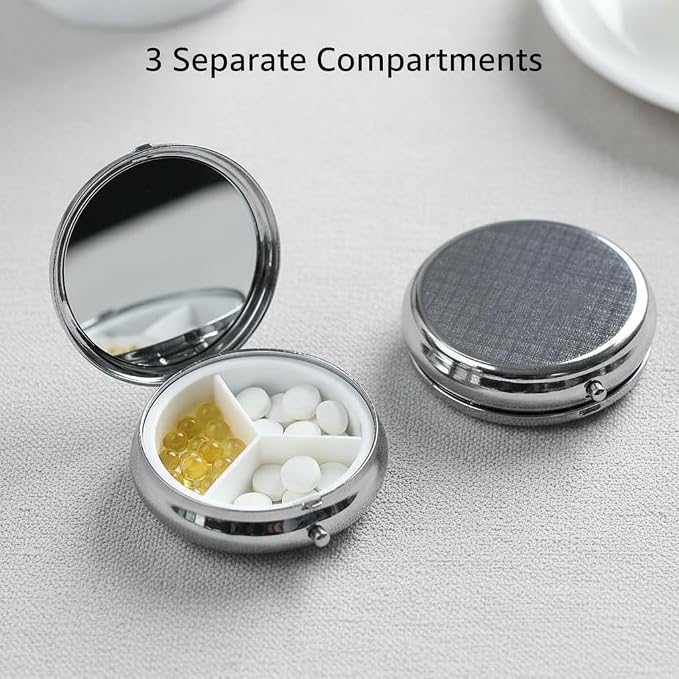 Pomeranian Dog Small Box for Pill,3 Compartment Pill Case Travel Medicine,Portable Pocket or Purse Pill Organizer Container Holder Hold Vitamins, Medication, Fish Oil Supplements