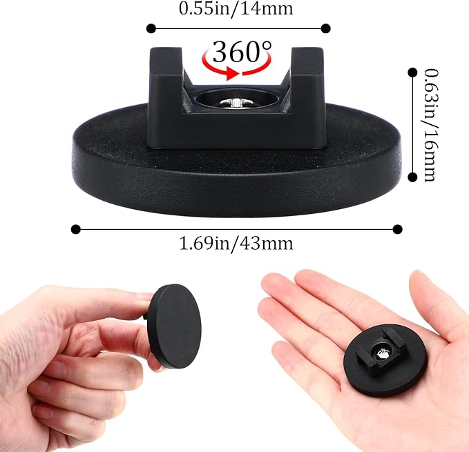 Yookeer 15 Pcs Magnetic Zip Tie Mount Cable Clips Black,43 Mm | Multipurpose Cable Clips Wire holder for Electrical Wiring, Magnet Base for Metal Surfaces, Without Drilling, Reusable