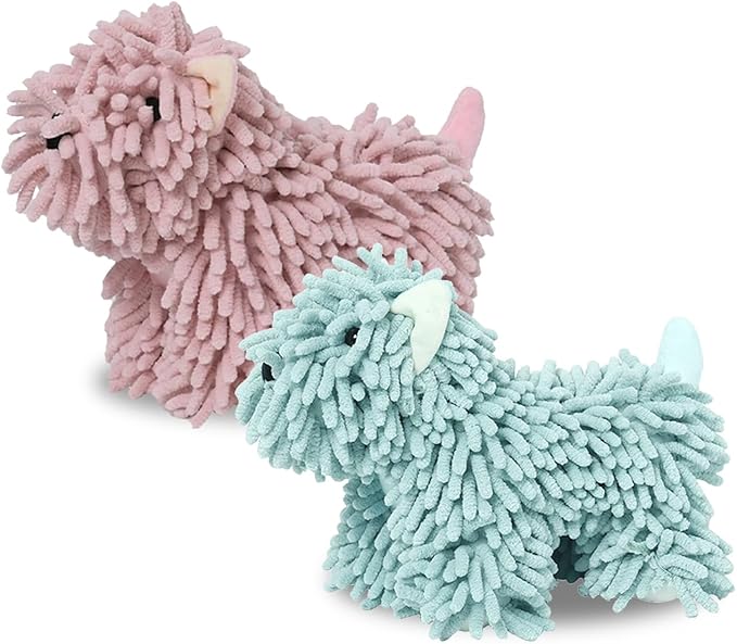 Cute Dog Chenille Hand Towel, 3D Puppy Hangable Fuzzy Ball Hand Towel Microfiber Super Soft Absorbent Bathroom & Kitchen Towels with Hanging Loop, Can Be Placed on the Sink Countertop (Pink+Green)