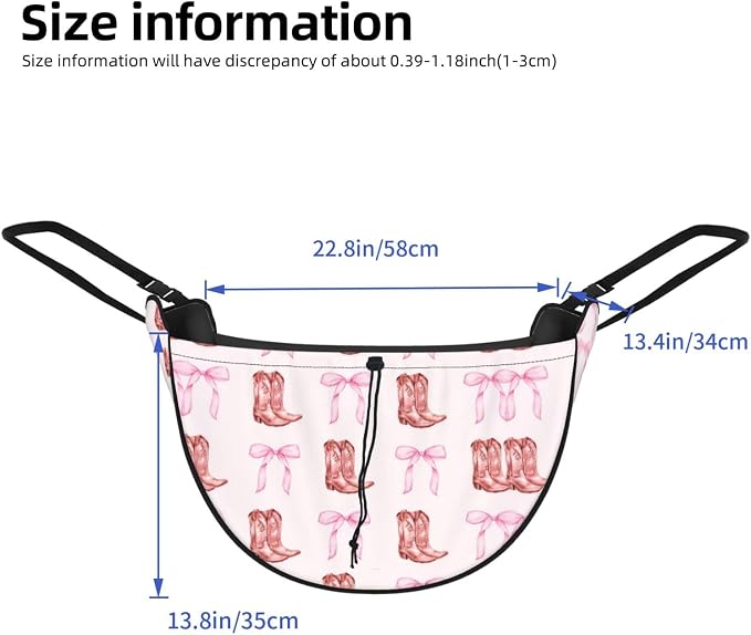 Fresh Pink Cowboy Boots Bows Car Seat Organizer Backseat Storage Bag, Large Waterproof Vehicle Organizer With Adjustable Straps For Gear Essentials, Fits Most Cars