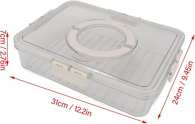 Fruit Storage Container, Highly Sealed PET Refrigerator Organizer Box Portable Vegetables Fruit Containers for Kitchens, Restaurant, Picnic (Outer Box)
