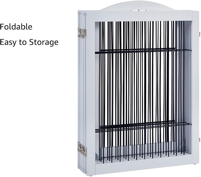unipaws 144" Extra Wide Dog Gate and Pet Playpen with Walk Through Door