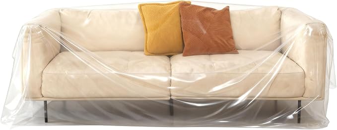 Magicheap Plastic Couch Cover 2 Pack, 150" H x 47" W, Clear | Dust-Proof Sofa Cover for Move and Storage, Extra Large, Waterproof, Furniture Moving Bags for Sectional Couch Sofe Loveseat