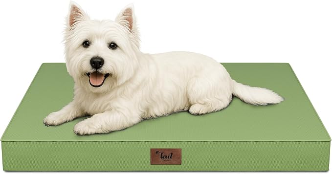 Waterproof Orthopedic Dog Crate Bed for Small Dogs & Cats | Egg Crate Foam, Fits 24x18 Crates, TPU Waterproof Layer, Machine Washable 1680D Oxford Cover, Small Pets Up to 20 lbs