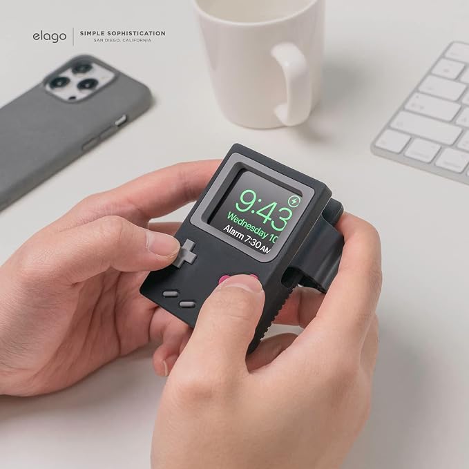 elago W5 Stand for All Apple Watch Series | Ultra3/Ultra2/Ultra/11/10/9/8/7/6/5/4/3/2/1/SE3/SE2/SE1, 49mm, 46mm, 45mm, 44mm,42mm (Black)