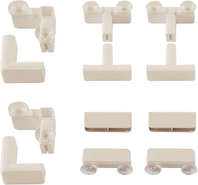 Khaki Buckles Only for Zendova Acrylic Dog Playpen Indoor | DIY Kit Expansion, Easy Assemble, Durable Replacement Parts for This Set Only, 4 Buckles & 4 Connectors & 4 T-Buckles