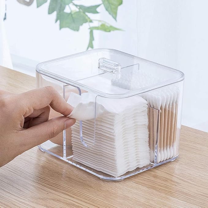 SUNFICON Makeup Organizer Holder Cosmetic Storage Box and Cotton Pads Holder Organizer