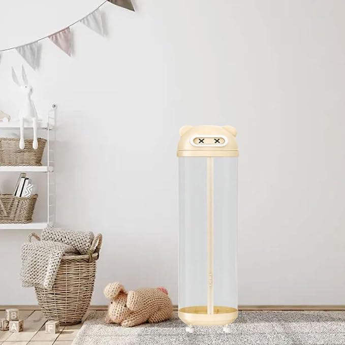 Toy Storage Basket Container Organizer Bin Display Box Plush Toy Bin Transparent PET Material Stable Space Saving Suitable for Playroom Bedroom, Yellow S