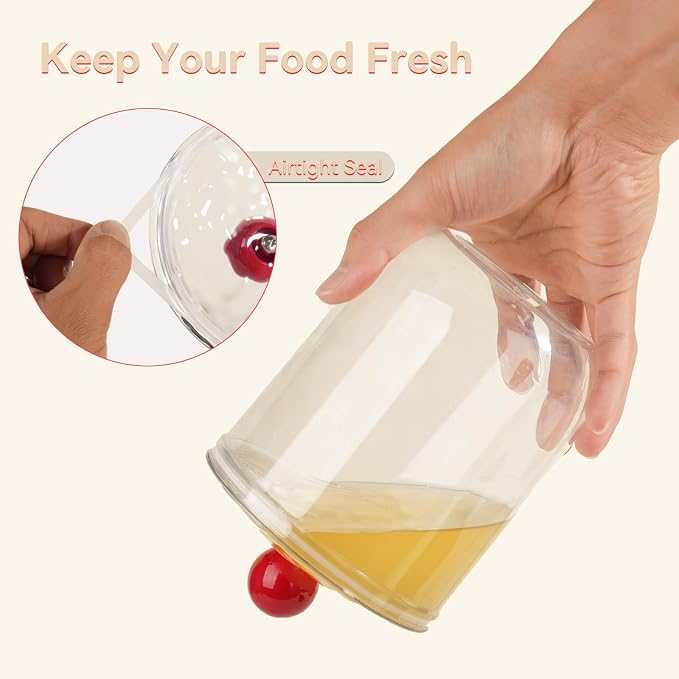 2 Pack Candy Jars with Lids - 47 & 30 OZ Clear Plastic Cookie Storage Containers Airtight Apothecary Canisters for Kitchen Home Decorative Pantry Office Party Organize Sugar Tea Coffee Snacks