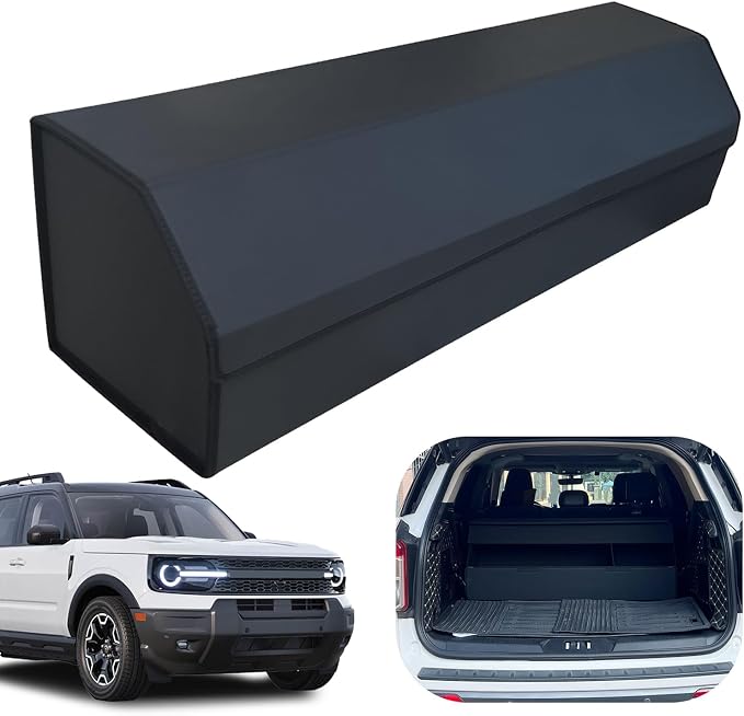 Car Trunk Organizer for For Ford Bronco - Custom Fit,Easy Installation，Large Space Outdoor Trunk Organizer with Leather,Hook and Loop Fastener,4-Layer Cover,For Ford Bronco 2021-2025