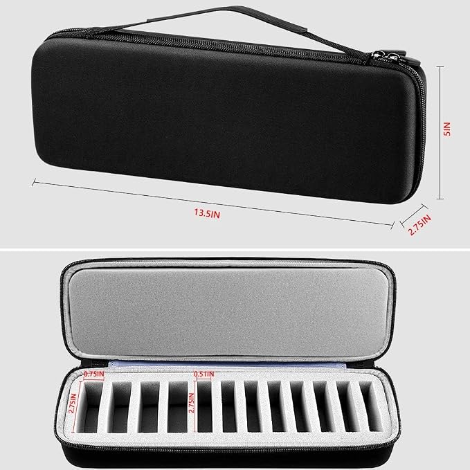 Comecase 12-Slot Clipper Blade Case for Wahl, for Andis, for Oster A5 | Hard Shell, Separated Blade Slots and Removable Insert for Stylists, Dog Groomers and Mobile Appointments, Box Only - Black