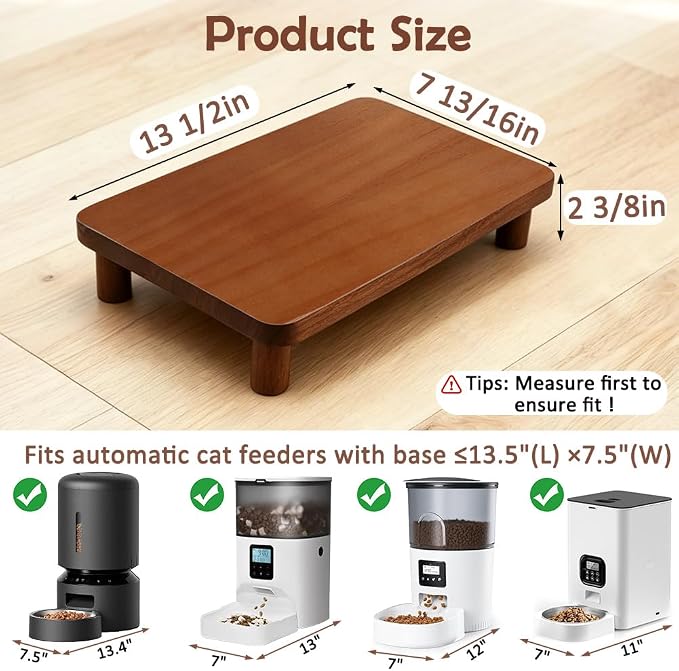 SZEE Cat Food Stand, Elevated Cat Feeder Stand for Automatic Feeder & Bowls