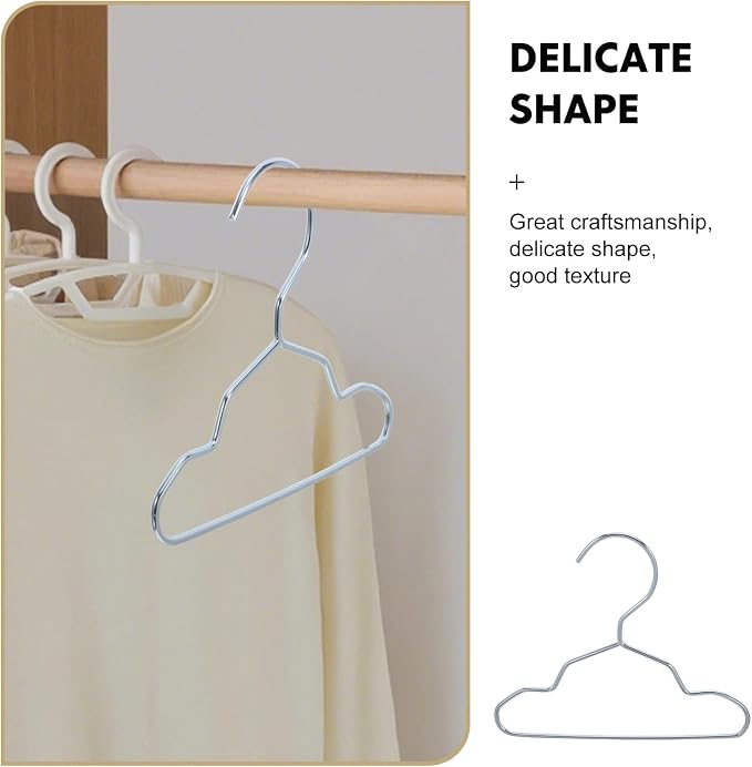 10PCS Small Pet Closet Hanger - Metal Clothing Hanger with Groove - Organizer for Dog Cat Wardrobe Doll Apparel Storage Nursery Kids Room Accessory 15cm/5.9''